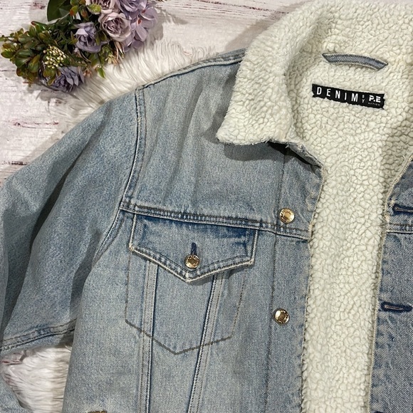 P.E Nation 1984 Oversized Sherpa Lined Jean Denim Jacket - Picture 11 of 12